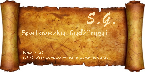 Spalovszky Gyöngyi névjegykártya
